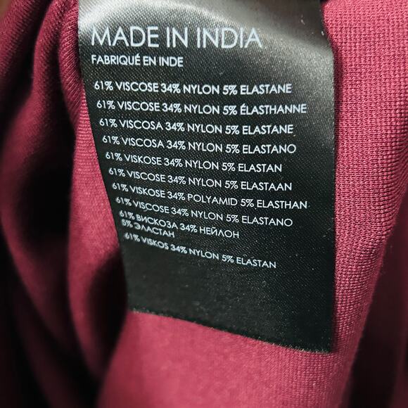 NEW Club Monaco Twist Front Jersey Midi Dress Feminine Career Capsule Plum Sz Md - Picture 9 of 11